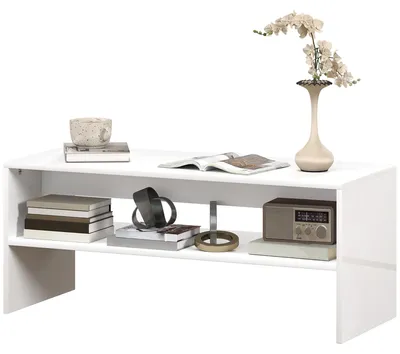 Produktbild von Couchtisch/Beistelltisch mit offenem Fach, 100 x 40 x 41,5 cm, Hochglanzwei?