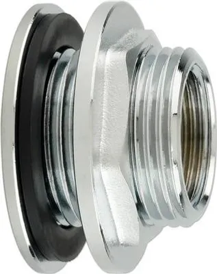 Produktbild von GEKA Regentonenanschluss Messing verchromt Innengewinde G19 mm (3/4) Außengewinde G25 mm (1")"
