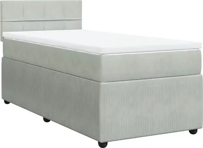 Produktbild von vidaXL Boxspringbett mit Matratze Hellgrau 90x200 cm Samt