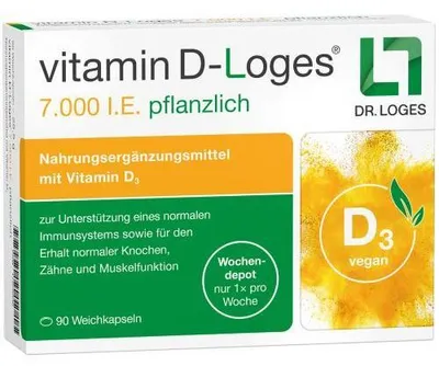 Produktbild von Vitamin D-Loges 7.000 I.E. pflanzlich Wochendepot 90 St