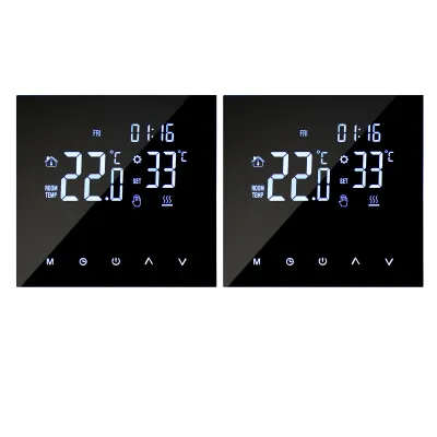Produktbild von 2X Smart Thermostat 3A Warmwasserbereitung/Gasboiler Raumthermostate, programmierbares LCD Fussbodenheizung Wandthermostat, Manueller/automatischer Modus