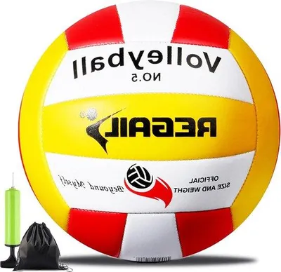 Produktbild von Famanu Beachvolleyball Größe 5 - wasserfester Volleyball für Training und Outdoor-Spiel - rot