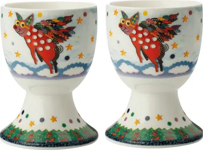 Produktbild von Maxwell & Williams Smile Style Eierbecher 2er-Set Pigasus, Geschenkbox, Porzellan, DX0468