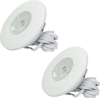 Produktbild von hoftronic LED Einbaustrahler 3W 2700K IP44 Weiß 2er Set