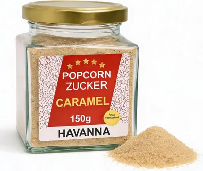Produktbild von Premium Karamell Zucker 150 g Glas für Karamell Popcorn und Desserts
