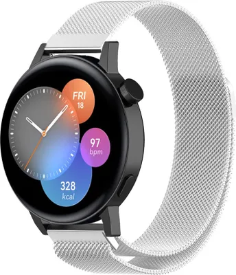 Produktbild von Strap-it Milanese - Kompatibel mit Huawei Watch GT 3Armband 42mmHochwertiger EdelstahlHuawei watch strap Armband mit Magnetverschluss für 20mmArmband Silber