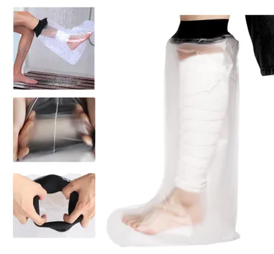 Produktbild von Wasserdichter Bein- und Gips-Schutz für die Dusche – sichere Abdeckung für Verband und Wunde, KI-generiertes Bild