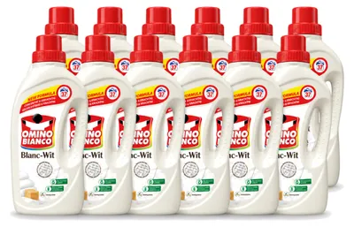 Produktbild von 12 x Omino Bianco Waschmittel für weiße Wäsche – Konzentriert – 1,48 l - Vorteilspackung - 12 Stücke