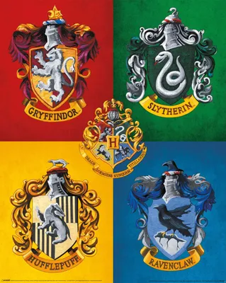 Produktbild von Poster Harry Potter Colourful Crests 40x50cm