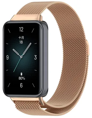 Produktbild von Für Honor Band 9 Milan Metall Stahl Mesh Ersatz Armband mit Magnetverschluss Rose Gold