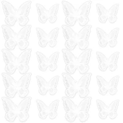Schmetterlings-Applikationen, 20 Stück, Organza, 2 Größen, weiß