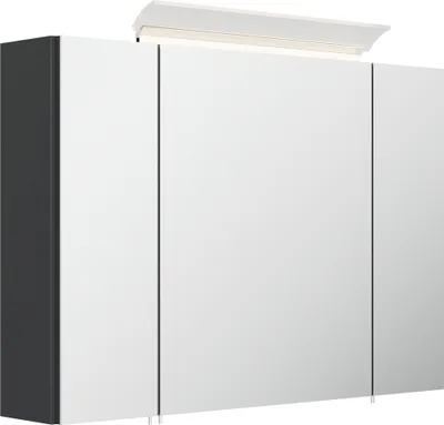 Produktbild von Spiegelschrank 90cm inkl. Design LED-Lampe und Glasböden grafit : Grafit