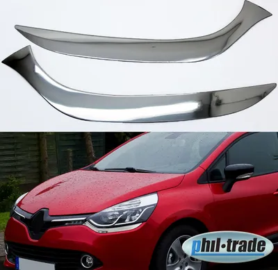 Obrázek produktu pro Chromované rámečky pod světlomety pro Renault Clio IV od roku 2012 z nerezové oceli