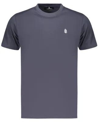 Produktbild von Elegantes Herren Kurzarm T-Shirt Blau mit Rundhals und Stickerei