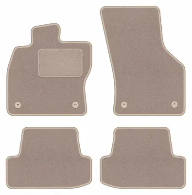 Image de Tapis de sol en moquette pour Seat Leon III 2012-2020 (à hayon/break) – jeu 4 pièces, beiges, sur mesure – Wielganizator LUX