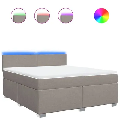 Produktbild von vidaXL Boxspringbett mit Matratze Taupe 180x200 cm Stoff