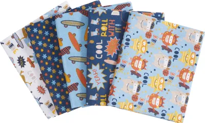 Produktbild von Stoffpaket Patchy "Monsterkerle", 5er Set, 5 Designs à 45 x 55 cm