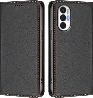Produktbild von Handyhülle für Tecno Pova 3, Kunstleder Klapphülle Stoßfeste Magnetische Hülle mit Ständer Schwarz