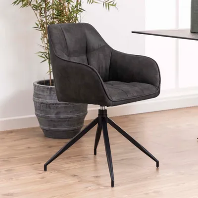 Image de Smuk Chaise de salle à manger pivotante Zola Anthracite