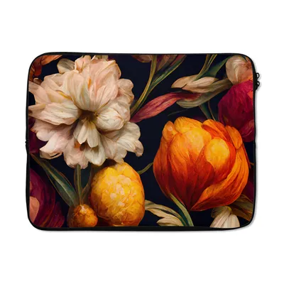 Produktbild von MuchoWow® Laptop Hülle 15 Zoll Blumen - Pflanzen - Weiß Laptoptasche - Laptoptasche - Sleeve - Rundum-Schutz