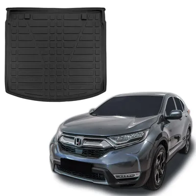 Produktbild von SCOUTT | Kofferraumwanne Laderaumwanne Kompatibel mit Honda CR-V 2018-2022, mit Hoher Rand, Kofferraum-Schutzmatte, Geriffelt, Aufrollbar, Schwarz