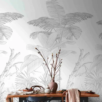 Produktbild von A.S. Creation Livingwalls Fototapete The Wall II 392141 Eine Rolle Ein Motiv 2.80 x 1.59 m Palmen Schwarz