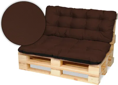 Produktbild von Superkissen24. Palettenkissen Palettenauflagen Sitzkissen - 120x80 cm und Rückenlehne 120x50 cm - Outdoor und Indoor - braun