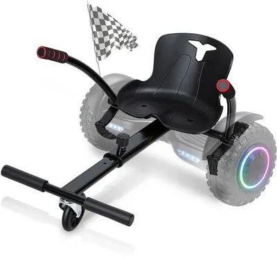 Produktbild von Hoverkart für Hoverboard - Sitzscooter für 6,5, 8,5 und 10 Zoll Hoverboard - Kart für Hoverboard - schwarzes Kunststoff