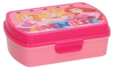 Brotbox Prinzessin, rechteckig, Kunststoff, rosa, 17x8x11 cm