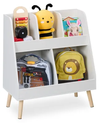 Kinderbücherregal 5 Fächer 66x60x30 cm MDF weiß/natur