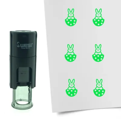 Produktbild von CombiCraft Selbstfärbender Stempel 'Hase in Ei' in der Farbe Grün, Ø10mm