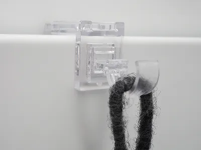 Produktbild von 2x Klemmträger / Dekohaken / Fensterhaken  inkl. Adapter für Gardinenstangen und Vitragestangen transparent