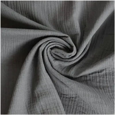 50x130cm Musselin Stoff uni Oeko-Tex zertifiziert Meterware Mulltuch grau