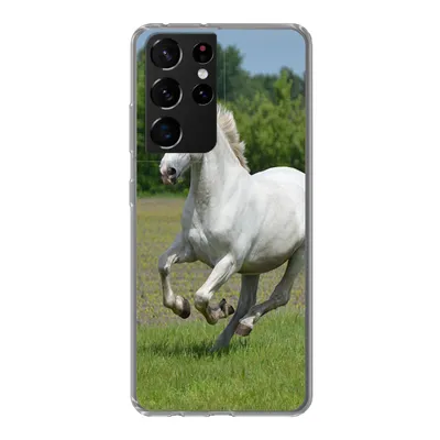 Produktbild von MuchoWow® Handyhülle Schutzhülle Hülle für Samsung Galaxy S21 Ultra Pferde - Natur - Weiß Silikon Softcase Handy Hülle - Mobiltelefon