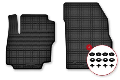 Image de Tapis avant en caoutchouc pour Nissan Leaf II depuis 2017 (à hayon) – 2 pièces, noirs, semi-universels – Wielganizator