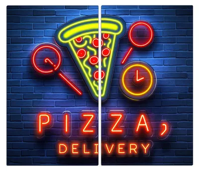 Produktbild von Spritzschutz Herdabdeckplatte Schneidebrett aus Glas Pizzalieferservice 2-Teilig (60x52cm)