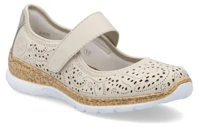 Produktbild von Rieker Damen Ballerinas N4299-60 Farbe: Beige Größe: 42