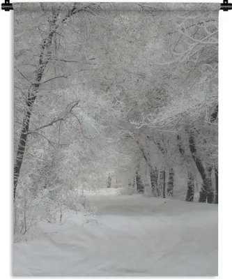 Produktbild von MuchoWow® Wandteppich Wandbehang Bäume - Schnee - Winter 90x120 cm Tapisserie Dekoration Wandtuch - Wanddeko