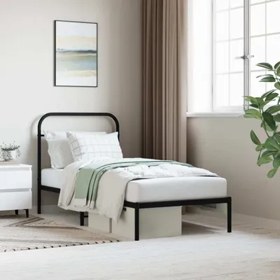 Image de Maison Exclusive - Sommier avec tête de lit en métal noir 80x200 cm