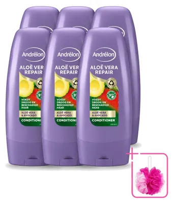 Produktbild von 6 x Andrélon Aloe Vera Repair Conditioner - glättend & reparierend - 250 ml - Sparpackung - 6 Stücke