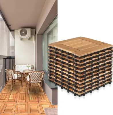 Obrázek produktu pro Bettizia 22x dřevěné dlaždice sada dlaždic 1m² vhodné jako terasové a balkonové dlaždice z akátového dřeva 30x30 cm pro zahradu terasu balkon