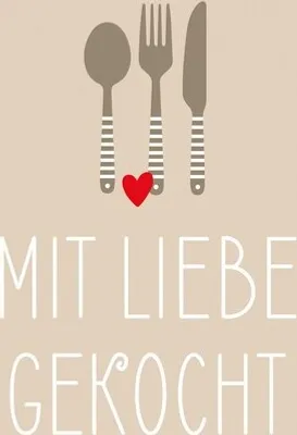 Produktbild von 20 Servietten Mit Liebe gekocht - Essen mit Liebe 33x33cm