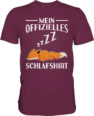 Produktbild von Offizielles Schlafshirt Nachthemd Schlafanzug Pyjama Fuchs T-Shirt – Burgundy / S