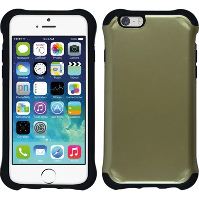 Produktbild von PhoneNatic Hybridhülle kompatibel mit Apple iPhone 6s / 6 - ShockProof Candy gold Cover Schutzhülle + 2 Schutzfolien