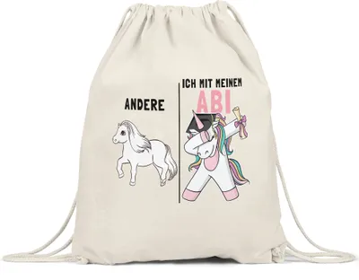 Produktbild von Andere Ich Mit Meinem Abitur Turnbeutel Gymsack  Einhorn Pferd Abschlussgeschenk Abitur Humorvoll