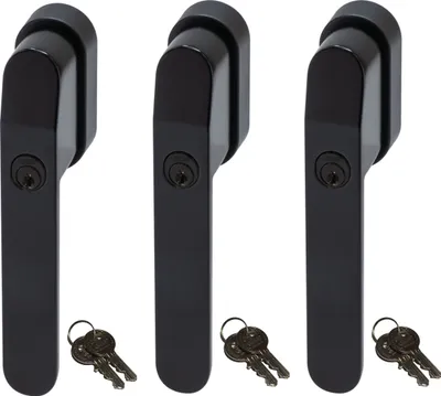 Produktbild von ABUS FG400 Abschließbarer Fenstergriff Schwarz, gleichschließend im Set 3 Stück