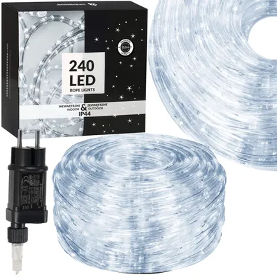 Image de Tuyau lumineux LED - 10 m, 240 LED, 8 fonctions, mémoire, IP44, blanc froid
