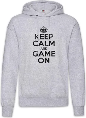Produktbild von Urban Backwoods Keep Calm And Game On, Herren Hoodie, Farbe: Hellgrau, Größe: L