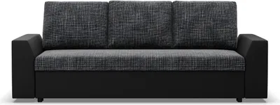 Produktbild von LUGO - Sofa mit Schlaffunktion, Bettkastem, Komfort und Still, dunkelgrau + schwarz