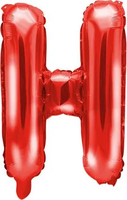 Obrázok produktu pre Fóliový balón písmeno "H", 35 cm, červený (1 balenie / 50 kusov)